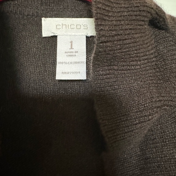 Chicos Cardigan Sweater Black Chicos Size 1 - Picture 2 of 3